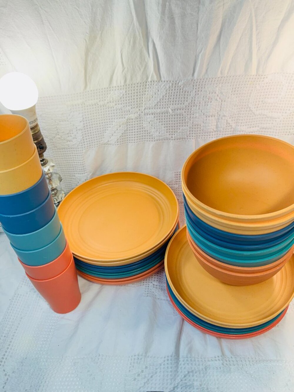 Fall Multiple color dinnerware serves 8.
